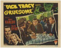 5c623 DICK TRACY MEETS GRUESOME LC #3 '47 close up of Boris Karloff sitting in restaurant!