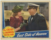 5c639 EAST SIDE OF HEAVEN LC '39 cab driver Bing Crosby with lovestruck passenger Joan Blondell!
