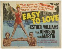 5c108 EASY TO LOVE TC '53 sexy swimmer Esther Williams stands on Van Johnson & Tony Martin!