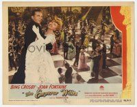 5c641 EMPEROR WALTZ LC #8 '48 close up of Bing Crosby & Joan Fontaine dancing in fancy ballroom!