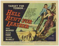 5c196 HELL BENT FOR LEATHER TC '60 art of Audie Murphy with shotgun protecting Felicia Farr!