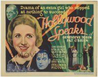 5c206 HOLLYWOOD SPEAKS TC '32 Pat O'Brien & Genevieve Tobin, an extra girl who stopped at nothing!