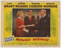 5c776 MONKEY BUSINESS LC #2 '52 c/u of Cary Grant between sexy Marilyn Monroe & Charles Coburn!