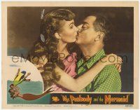 5c782 MR. PEABODY & THE MERMAID LC #6 '48 best c/u of William Powell kissing mermaid Ann Blyth!