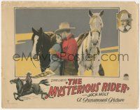 5c788 MYSTERIOUS RIDER LC '27 Zane Grey, Jack Holt hugs pretty Betty Jewel by their horses!