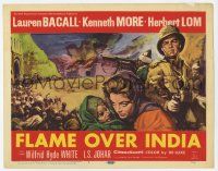 5c284 NORTH WEST FRONTIER TC '60 art of Lauren Bacall & soldier Kenneth More, Flame Over India!