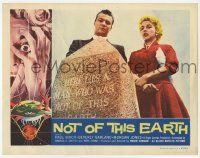 5c804 NOT OF THIS EARTH LC '57 close up of Morgan Jones & sexy Beverly Garland by tombstone!