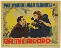 5c807 OFF THE RECORD LC '39 great c/u of newspaper reporters Pat O'Brien & Joan Blondell on phone!