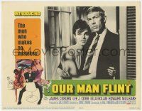 5c812 OUR MAN FLINT LC '66 c/u of James Coburn & beautiful Gila Golan, James Bond spy spoof!