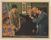 5c817 PEARL OF DEATH LC '44 Basil Rathbone as Sherlock, Nigel Bruce & Dennis Hoey find secret switch