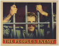 5c819 PEOPLE'S ENEMY LC '35 wonderful c/u of depressed Preston Foster in jail cell holding bars!
