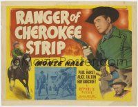5c315 RANGER OF CHEROKEE STRIP TC '49 cool art of Texas Ranger cowboy Monte Hale with gun, rare!