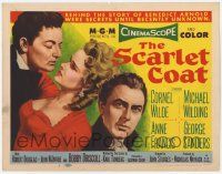 5c347 SCARLET COAT TC '55 romantic art of Cornel Wilde & Anne Francis, John Sturges directed!