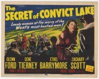 5c355 SECRET OF CONVICT LAKE TC '51 Gene Tierney, Ford, lonely women at the mercy of hunted men!