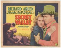 5c356 SECRET VALLEY TC '37 Jack Mulhall embracing Virginia Grey, written by Harold Bell Wright!