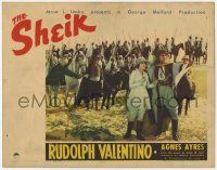 5c890 SHEIK LC R38 Rudolph Valentino & Agnes Ayres stand in front of the army, silent classic!