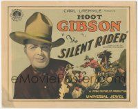 5c376 SILENT RIDER TC '27 great close up of cowboy Hoot Gibson + artwork fighting bad guy!