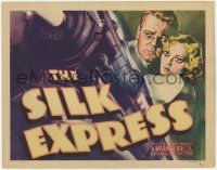 5c377 SILK EXPRESS TC '33 art of worried detective Neil Hamilton & Sheila Terry by giant train!