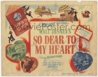 5c384 SO DEAR TO MY HEART TC '49 Walt Disney musical, Burl Ives, great cartoon artwork!