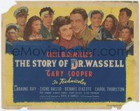 5c397 STORY OF DR. WASSELL TC '44 close up of soldier Gary Cooper, Laraine Day, Cecil B. DeMille