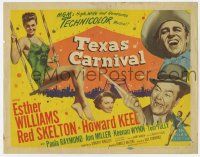 5c413 TEXAS CARNIVAL TC '51 Red Skelton, sexy Esther Williams, Howard Keel, MGM musical!