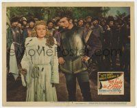 5c945 THAT LADY IN ERMINE LC #3 '48 Douglas Fairbanks Jr. in armor with Betty Grable in fur robe!