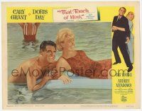 5c946 THAT TOUCH OF MINK LC #2 '62 c/u of barechested Cary Grant & Doris Day in swimming pool!