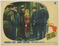 5c949 THIS GUN FOR HIRE LC '42 Veronica Lake is questioned by the police, classic film noir!
