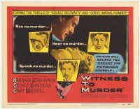 5c482 WITNESS TO MURDER TC '54 no one believes what Barbara Stanwyck saw except the murderer!