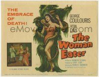 5c484 WOMAN EATER TC '59 art of wacky tree monster eating only the most beautiful victims!