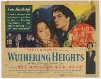 5c489 WUTHERING HEIGHTS TC '39 Laurence Olivier & Merle Oberon in story of vengeful thwarted love!