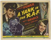 5c493 YANK IN THE R.A.F. TC '41 different montage of Tyrone Power & pretty Betty Grable images!