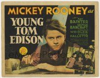 5c505 YOUNG TOM EDISON TC '40 great close up of dedicated young inventor Mickey Rooney!