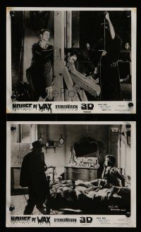 5d946 HOUSE OF WAX 2 8x10 stills R70s Vincent Price, Charles Bronson, great horror images!