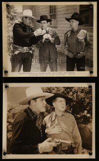 5d960 LAW RIDES AGAIN 2 8x10 stills '43 great images of Ken Maynard & Hoot Gibson, Trail Blazers!