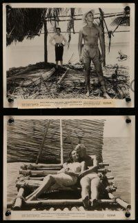5d788 ISLAND OF DESIRE 4 8x10 stills '52 great images of sexy Linda Darnell & Tab Hunter!