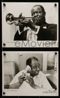5d657 LOUIS ARMSTRONG 6 8x10 music publicity stills '80s great images of the star!