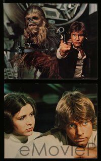 5d031 STAR WARS 8 color deluxe 8x10 stills '77 Luke, Leia, Han, Chewbacca, Obi-Wan, C-3PO, R2-D2!