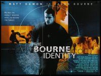 5f648 BOURNE IDENTITY British quad '02 cool image of Matt Damon as the perfect weapon!