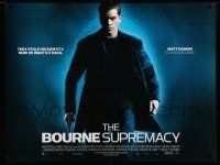 5f649 BOURNE SUPREMACY DS British quad '04 Matt Damon, they stole his identity, now he wants it back