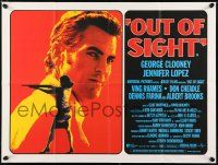 5f717 OUT OF SIGHT DS British quad '98 Soderbergh, red image of George Clooney, Jennifer Lopez!