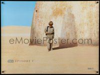 5f719 PHANTOM MENACE teaser DS British quad '99 Star Wars Episode I, Anakin & Vader shadow!