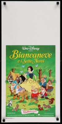 5f491 SNOW WHITE & THE SEVEN DWARFS Italian locandina R87 Walt Disney cartoon fantasy classic!