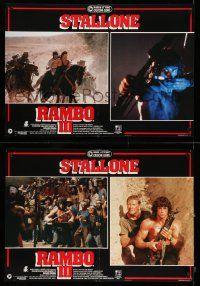 5f426 RAMBO III set of 6 Italian 19x27 pbustas '88 Sylvester Stallone returns as John Rambo!