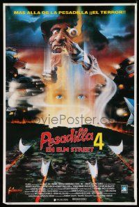 5f097 NIGHTMARE ON ELM STREET 4 Spanish '88 art of Englund as Freddy Krueger by Matthew Peak!
