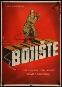 5f519 BATTLEGROUND Yugoslavian 20x28 '49 directed by William Wellman, WWII soldier Van Johnson!