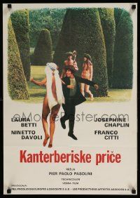 5f526 CANTERBURY TALES Yugoslavian 19x27 '79 Pier Paolo Pasolini, naked woman with wild hat!