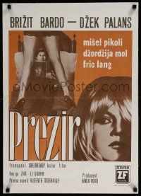 5f564 LE MEPRIS Yugoslavian 20x28 '63 Jean-Luc Godard, sexy Brigitte Bardot, different image!