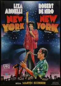 5f579 NEW YORK NEW YORK Yugoslavian 19x27 '78 Robert De Niro plays sax while Liza Minnelli sings!