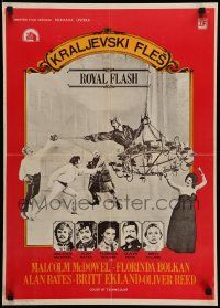 5f594 ROYAL FLASH Yugoslavian 19x27 '75 Malcolm McDowell, Alan Bates, swashbuckling!